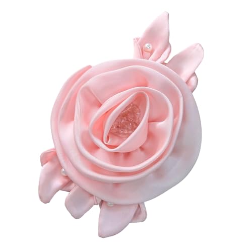 16 cm 3D-Rosen-Applikation mit Perlen für handgefertigte Hochzeitskleid, Nähblume für Kleid, Schal, Mütze, zum Aufnähen von Dekorationen von KUAIYIJU