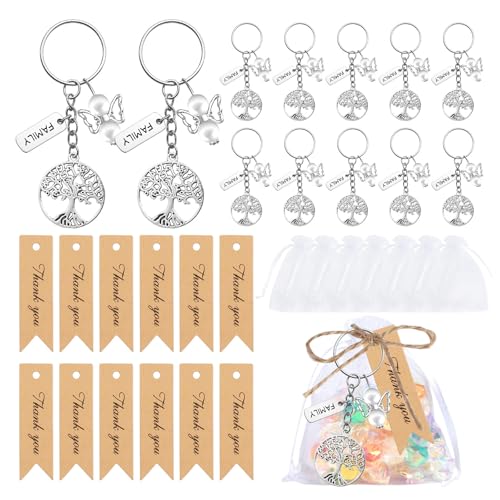 KUAIYIJU 12er-Set Lebensbäume Charm-Anhänger, Schlüsselanhänger, Party, Familientreffen, Schlüsselanhänger, Legierung, Textur für Schmuckherstellung von KUAIYIJU