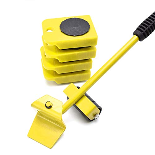 KUANDARM Easy Furniture Lifter Mover Werkzeugset Hochleistungsmöbel Rollenmöbel Bewegliche Räder Bewegen Sie bis zu 150 KG / 330 Hochleistungsmöbelheber, Yellow von KUANDARM