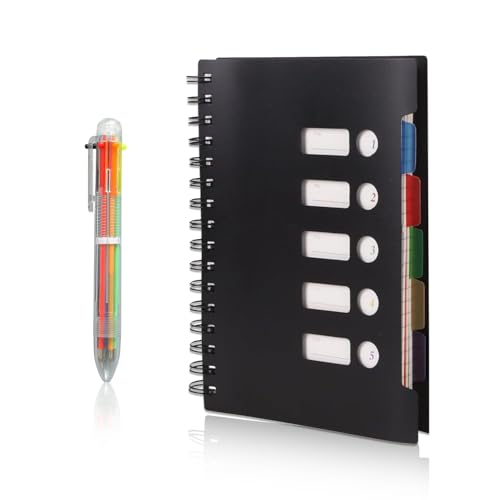 KUBDPQOR Notizbuch A5, Notebook mit Register und Stift, Notizblock A5 & Spiralbuch A5 5.7'' x 8.27'' 300 Seiten, Notizblock für Arbeit, Schule, College Essentials von KUBDPQOR