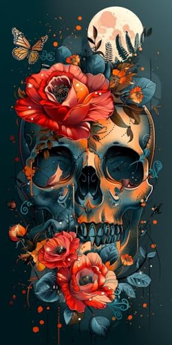 Malen Nach Zahlen Erwachsene Skeleton Malen Nach Zahlen Kits Blume, DIY Set Erwachsene Paint by Numbers mit Pinseln und Acrylfarben, DIY Handgemalt Ölgemälde Kit für Deko Wohnzimmer 70x140cm 6-5312 Malen Nach Zahlen Erwachsene Skeleton Malen Nach Zahlen Kits Blume, DIY Set Erwachsene Paint by Numbers mit Pinseln und Acrylfarben, DIY Handgemalt Ölgemälde Kit für Deko Wohnzimmer 70x140cm 6-5312 von KUEAJIOU