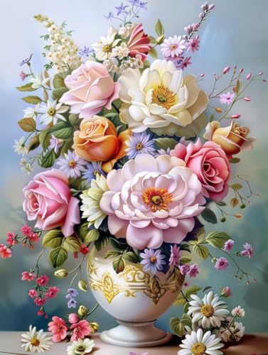 Diamond Painting Blume, Pflanze Diamond Painting Erwachsene, 5D DIY Bastelset Erwachsene Frauen, Vollbohrer Diamanten Malerei Stickerei Kreuzstich Set für Deko Wohnzimmer, Geschenke 30x40cm C-6985 Diamond Painting Blume, Pflanze Diamond Painting Erwachsene, 5D DIY Bastelset Erwachsene Frauen, Vollbohrer Diamanten Malerei Stickerei Kreuzstich Set für Deko Wohnzimmer, Geschenke 30x40cm C-6985 von KUEGDUNG
