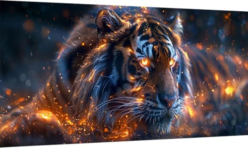 Malen Nach Zahlen Erwachsene Tiger, Malen Nach Zahlen Tier, DIY Handgemalt Ölgemälde Leinwand Kits Mit Pinseln und Acrylfarbe, Paint by Numbers Adult für Deko Wohnzimmer Geschenke 50x100cm 4-9934 Malen Nach Zahlen Erwachsene Tiger, Malen Nach Zahlen Tier, DIY Handgemalt Ölgemälde Leinwand Kits Mit Pinseln und Acrylfarbe, Paint by Numbers Adult für Deko Wohnzimmer Geschenke 50x100cm 4-9934 von KUEGDUNG