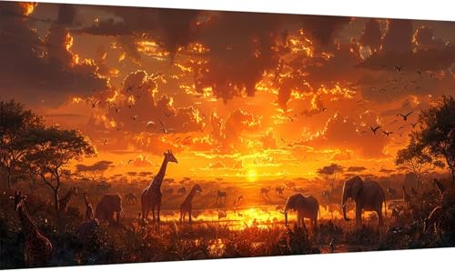 Malen Nach Zahlen Sonnenuntergang, Malen Nach Zahlen Erwachsene Tier, DIY Set Erwachsene Mit Pinseln und Acrylfarbe, Paint by Numbers für Deko Wohnzimmer und Zimmer Deko Geschenke 50x100cm 1-8360 Malen Nach Zahlen Sonnenuntergang, Malen Nach Zahlen Erwachsene Tier, DIY Set Erwachsene Mit Pinseln und Acrylfarbe, Paint by Numbers für Deko Wohnzimmer und Zimmer Deko Geschenke 50x100cm 1-8360 von KUEGDUNG