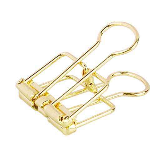 KUENG Büroklammern Klammern Büro Clips Binder Clip Bulldog Clip Mini Bulldog Clips Büroklammern Foldback Binder Clips Große Papier Clips Gold,51mm von KUENG