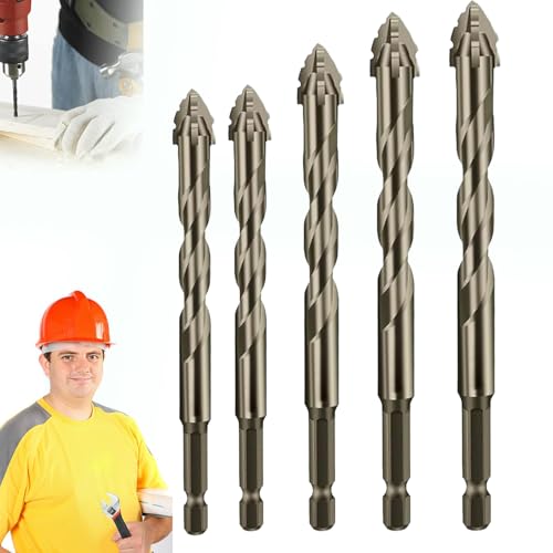 New Four-Flute Saw tooth Eccentric Drill Bit, Four-Edged Serrated Eccentric Drill, High-strength eccentric twist drill bit, High Hardness Skewed Head Eccentric Drill Bits (6/6/8/10/12mm) von KUICEO