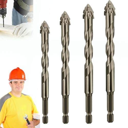 New Four-Flute Saw tooth Eccentric Drill Bit, Four-Edged Serrated Eccentric Drill, High-strength eccentric twist drill bit, High Hardness Skewed Head Eccentric Drill Bits (6/8/10/12mm) von KUICEO