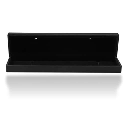 KUIDAMOS LED-Schmuck-Aufbewahrungsbox, robuste LED-Schmuckbox-Schmuckschatulle klar und schillernd für Zubehöraufbewahrung für Einkaufszentrum(Schwarz, Halskettenbox) von KUIDAMOS