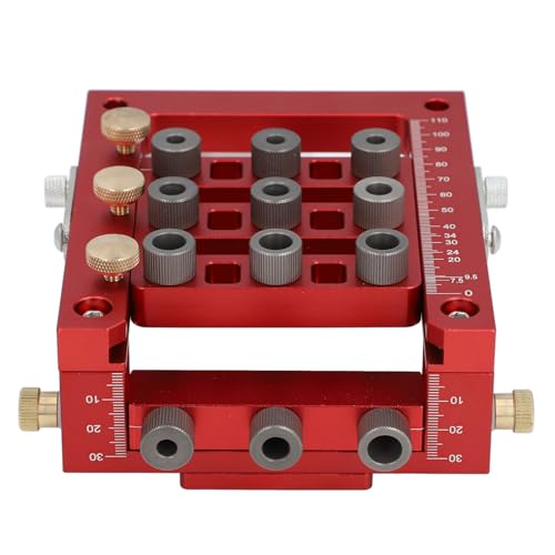 Scharnierbohrlehre, Verstellbarer Öffnungsrand, Effizienter Scharnierbohrer-Locator, Aluminiumlegierung, Präzise Positionierung mit Ausrichtungswinkel für die Holzbearbeitung von KUIDAMOS