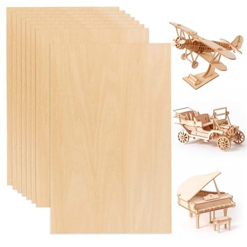 Balsaholz Platten, 10 Stück Holz Platten Holz zum Basteln Sperrholzplatte 30x20cm-2mm Hochwertige Multiplex Platte Balsabretter für DIY Haus Holzhandwerk Modell von KUIZHEN