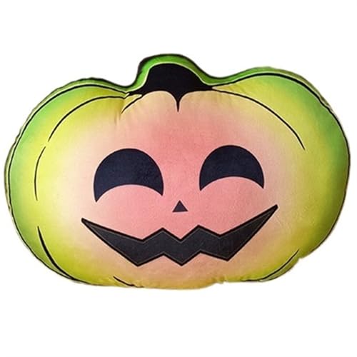 KUKUShining Bunte HalloweenPlüschkissen Lustige und gruselige Kuscheltiere Perfekt für Festliche Dekoration und Kinderzimmer(GreenPumpkin) von KUKUShining