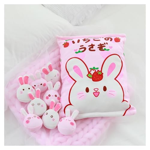 KUKUShining Gefülltes Snackkissen Aus Plüsch, Weiches KawaiiKissen, Tasche, Abnehmbares Stofftierspielzeug, Kreative Geschenke for Mädchen, KinderzimmerDekoration(Dafurabbit) von KUKUShining