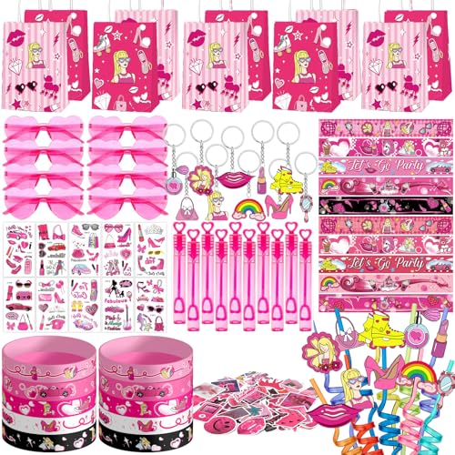 KULUJIA 120 Stück rosa Partygeschenke Prinzessin Geburtstag Supplies Mädchen Kind Spielzeug Geschenk Goodie Bag Stuffer Filler Make-up Party Dekorationen von KULUJIA