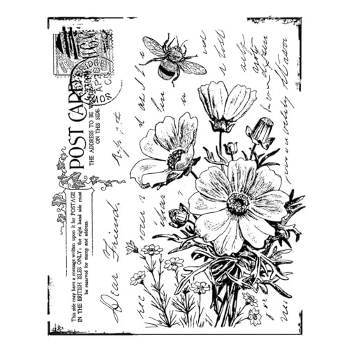 Transparente Briefstempel, 8 x 10 cm, Blume, transparent, Silikon, Siegel für Scrapbooking, Fotoalbum, dekorativ von KUNGZUNMOLDS