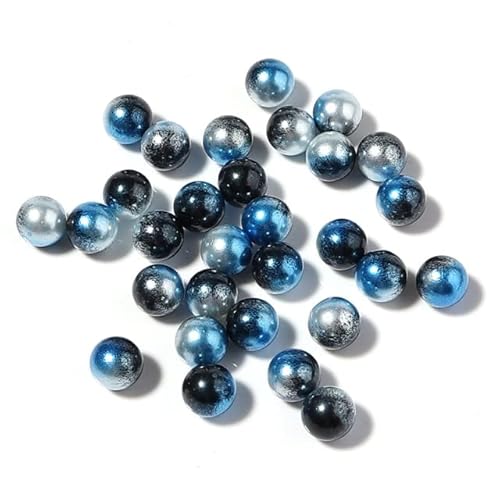 Glasperlen, Perlen mit Farbverlauf und Meerjungfrauen-ähnlichen Perlen aus Kunststoff eignen sich als Zubehör for die Herstellung von selbstgemachtem Schmuck.(Blue Silvr) von KUOHU