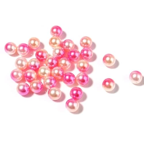Glasperlen, Perlen mit Farbverlauf und Meerjungfrauen-ähnlichen Perlen aus Kunststoff eignen sich als Zubehör for die Herstellung von selbstgemachtem Schmuck.(Pink Gold) von KUOHU