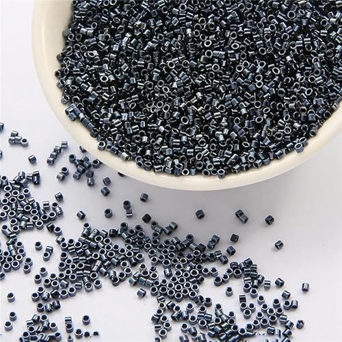 Glasperlen, metallisch-silberne Glasperlen, werden zur Herstellung von Mini-Rocailles-Armbändern und DIY-Perlenperlen verwendet.(Black bile) von KUOHU