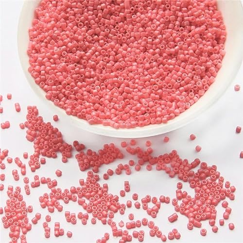 Glasperlen, metallisch-silberne Glasperlen, werden zur Herstellung von Mini-Rocailles-Armbändern und DIY-Perlenperlen verwendet.(Dark pink) von KUOHU