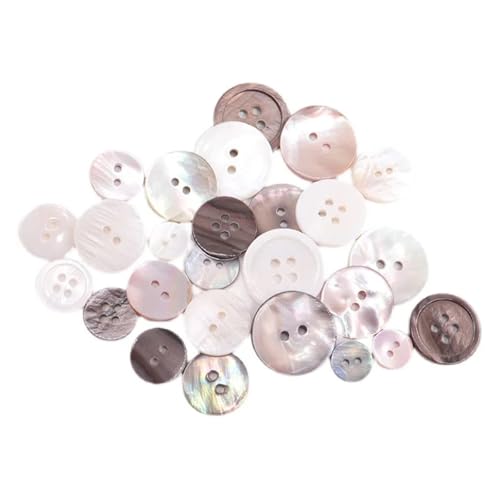 10 Stück Knöpfe, Nähzubehör for Kleidung, Kleidungsdekoration, runde Knöpfe for Basteln(White,12mm) von KUOSHUANG