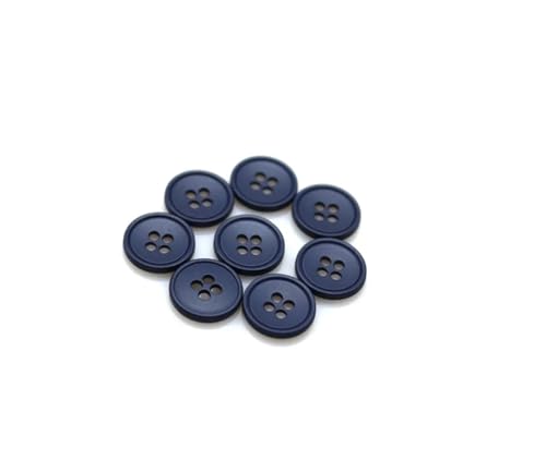 Dunkelblauer Nähknopf aus Zinklegierung, 50 Stück, Metallknöpfe, rund, Antikbronze, 4 Löcher, 13 mm(Blue) von KUOSHUANG