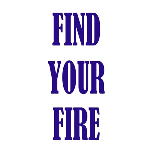 Vinyl Art Sticker Motivationsspruch Worte Find Your Fire inspirierende Buchstaben in 51,8x116,6cm Ausgestattet mit Transferfolie Kit XL Dunkelblau von KUPDC