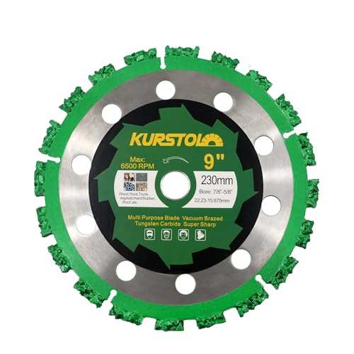 KURSTOL Trennscheibe für Holz 230mm - Premium Qualität Hartmetall Trennscheibe 230mm x 22.23mm Schneiden für Baumstamm, Holz, Hartgummi, Kunststoff von KURSTOL