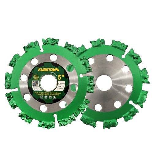 KURSTOL Trennscheibe für Wurzeln 125mm- Premium Qualität Hartmetall Trennscheibe 2 Stück 230mm x 22.23mm Schneiden für Baumstamm, Holz, Hartgummi, Kunststoff von KURSTOL