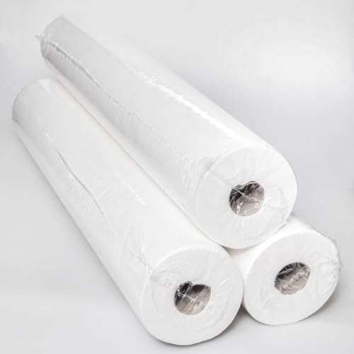 KURTT Liegerolle 2-lagig in weiß aus Zellstoff - 60cm x 50m - 12 Rollen - Abdeckrolle - Medizinrollen - Ärzterolle - perforierte Papierrolle - Papierüberzüge - massagetischpapier - behandlungspapier von KURTT