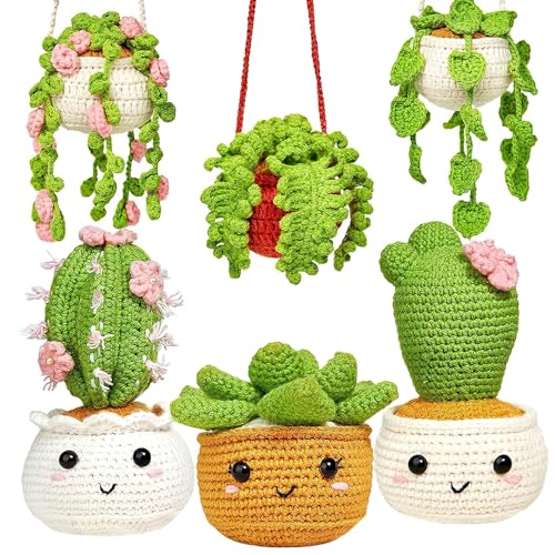 KUWUNG Häkelset für Anfänger, 6 Teilige Crochet Set, Häkeln für Anfänger mit Anleitung, Häkel-Starterset Fleshiness, DIY Set mit Häkelnadeln, Garn, Füllung, Handnähnadel, Stichmarkern, Anleitung von KUWUNG