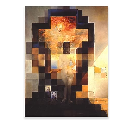 KWAY Abraham Lincoln Kunstdruck von Salvador Dali – Berühmte Ölgemälde-Reproduktionen – Porträt Leinwand Wandkunst für Wohnzimmer Schlafzimmer Büro ungerahmt 30 x 40 cm von KWAY