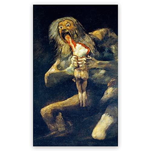 KWAY Francisco De Goya Poster – Saturn verschlingt seinen Sohn, Leinwand-Kunstdruck, modernes Kunstwerk, abstraktes Gemälde, coole Wanddekoration für Schlafzimmer, Wohnzimmer, Büro, ungerahmt (30 x 50 von KWAY