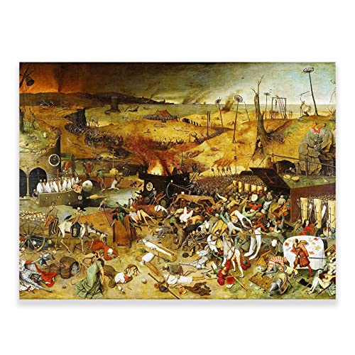KWAY Pieter Bruegel der Ältere Kunstdruck – Der Triumph des Todes 1562 Poster – Berühmte Ölgemälde-Reproduktionen für Wohnzimmer, Wohnkultur, ungerahmt (The Triumph of Death 1562, 12x16 Zoll/30x40 cm) von KWAY