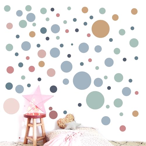 Wandsticker Kinderzimmer Punkte Dots Wandaufkleber, Bunt Wanddeko DIY Selbstklebend Kreise Pastell Stickers Babyzimmer Wandaufkleber Deko Wandsticker Kinderzimmer Kreise Bunt für Mädchen Junge von KWJEIULSOQ