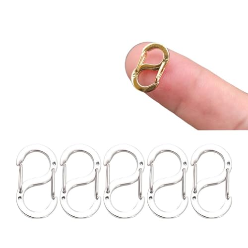 5 Stück Doppelöffnung kürzer Verschluss Halskette Verschluss und Verschlüsse Stahl S Lock Armband Clip Handwerk Halskette Verbinder Schmuck von KWJNH