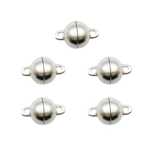 5 x Schmuck-Magnetverschlüsse, 6 mm magnetische Halskettenverschlüsse und Verschlüsse, Magnetanhänger für Armbandverschlüsse, Legierung, Halskette von KWJNH