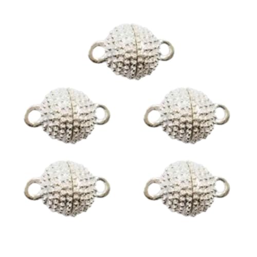 Schmuck-Magnetverschlüsse, 10 mm, magnetische Halskettenverschlüsse und Verschlüsse, Magnet-Halskette, DI-Verschlüsse, Charm-Legierung für Armband, 5 Stück von KWJNH