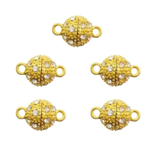 Schmuck-Magnetverschlüsse, 10 mm, magnetische Halskettenverschlüsse und Verschlüsse, Magnetverschlüsse, DI-Anhänger für Armband, Halskette, Legierung, 5 Stück von KWJNH