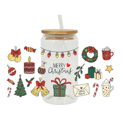 UV DTF Cup Wraps Aufkleber Weihnachten UV DTF Cup Wraps, Rubb on Transfers Christmas Chirstmas, Pattern Transfer Stick von KWJNH