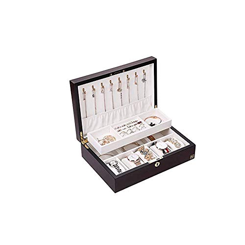 KWMAEEUID Schmuckschatulle – Schmuckschatulle – Schnallenverschluss und Magnetverschluss, großes Lederdesign, schwarzer Schmuck-Organizer KWMAEEUID Schmuckschatulle – Schmuckschatulle – Schnallenverschluss und Magnetverschluss, großes Lederdesign, schwarzer Schmuck-Organizer von KWMAEEUID