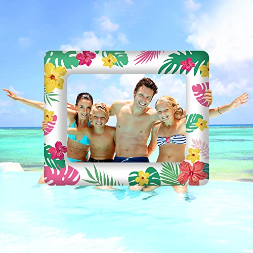 KWQBHW Aufblasbarer Bilderrahmen, Sommerparty Selfie Rahmen Hawaiian Photo Booth Requisiten, Photo Booth Frame for Hawaii Pool Tropical Party Decoration von KWQBHW