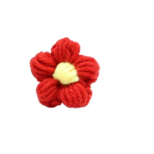 KXAOXGRC Gestrickte Simulation Blume, 10 Stücke Hand Stricken Blume Kopf Blütenblätter DIY Haar Clip Schmuck Zubehör Garn Häkeln Gewebte Künstliche Blumen Wohnkultur(A) von KXAOXGRC