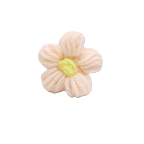 KXAOXGRC Gestrickte Simulation Blume, 10 Stücke Hand Stricken Blume Kopf Blütenblätter DIY Haar Clip Schmuck Zubehör Garn Häkeln Gewebte Künstliche Blumen Wohnkultur(B) von KXAOXGRC