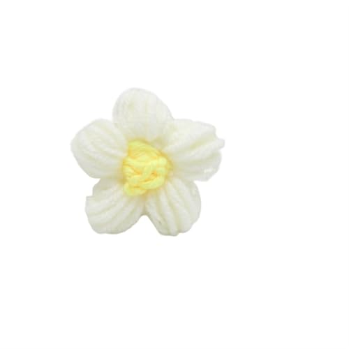 KXAOXGRC Gestrickte Simulation Blume, 10 Stücke Hand Stricken Blume Kopf Blütenblätter DIY Haar Clip Schmuck Zubehör Garn Häkeln Gewebte Künstliche Blumen Wohnkultur(C) von KXAOXGRC