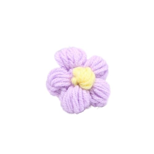 KXAOXGRC Gestrickte Simulation Blume, 10 Stücke Hand Stricken Blume Kopf Blütenblätter DIY Haar Clip Schmuck Zubehör Garn Häkeln Gewebte Künstliche Blumen Wohnkultur(D) von KXAOXGRC