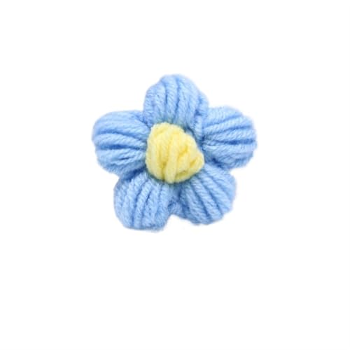 KXAOXGRC Gestrickte Simulation Blume, 10 Stücke Hand Stricken Blume Kopf Blütenblätter DIY Haar Clip Schmuck Zubehör Garn Häkeln Gewebte Künstliche Blumen Wohnkultur(E) von KXAOXGRC