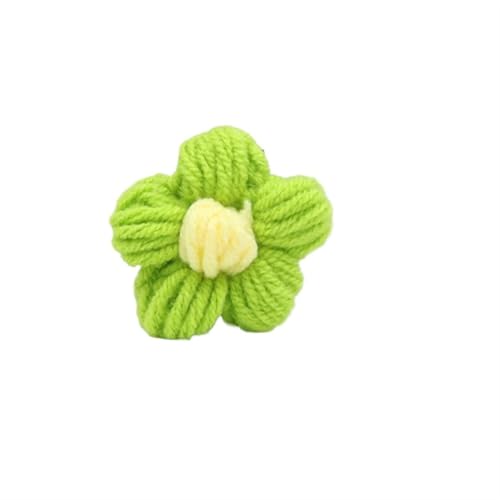 KXAOXGRC Gestrickte Simulation Blume, 10 Stücke Hand Stricken Blume Kopf Blütenblätter DIY Haar Clip Schmuck Zubehör Garn Häkeln Gewebte Künstliche Blumen Wohnkultur(F) von KXAOXGRC