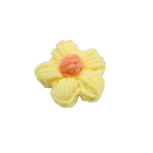 KXAOXGRC Gestrickte Simulation Blume, 10 Stücke Hand Stricken Blume Kopf Blütenblätter DIY Haar Clip Schmuck Zubehör Garn Häkeln Gewebte Künstliche Blumen Wohnkultur(G) von KXAOXGRC