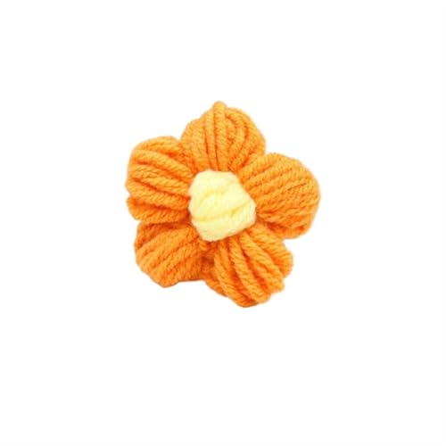 KXAOXGRC Gestrickte Simulation Blume, 10 Stücke Hand Stricken Blume Kopf Blütenblätter DIY Haar Clip Schmuck Zubehör Garn Häkeln Gewebte Künstliche Blumen Wohnkultur(H) von KXAOXGRC