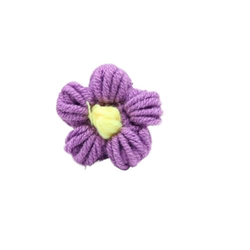 KXAOXGRC Gestrickte Simulation Blume, 10 Stücke Hand Stricken Blume Kopf Blütenblätter DIY Haar Clip Schmuck Zubehör Garn Häkeln Gewebte Künstliche Blumen Wohnkultur(I) von KXAOXGRC