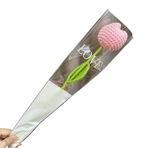 KXAOXGRC Gestrickte Simulation Blume, 1PCS Rose Gefälschte Blumen Kreative Künstliche Bouquet Hand-gewebt Häkeln Hause Tisch Dekorieren Hochzeit Zubehör(24) von KXAOXGRC